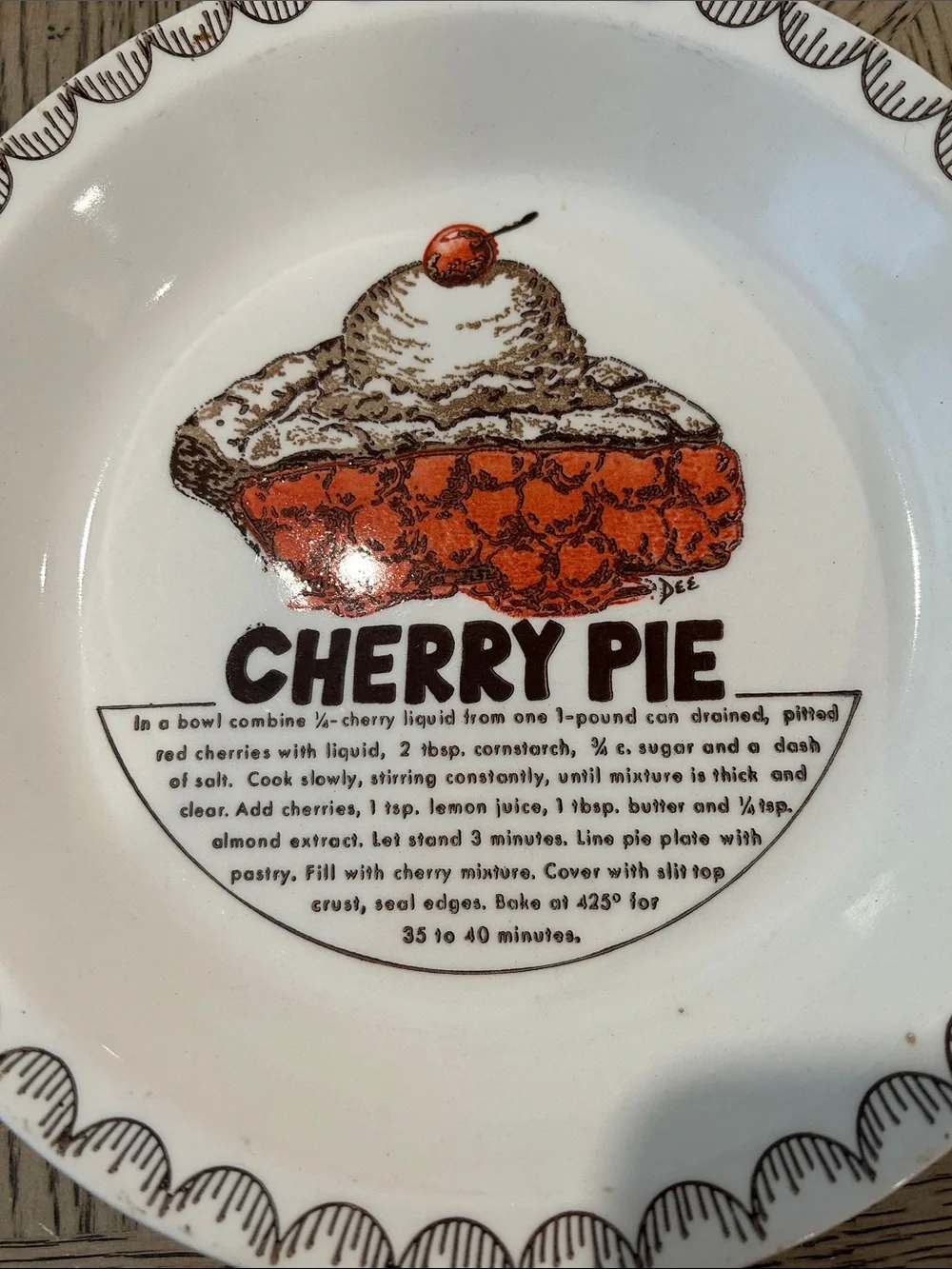 Vintage Cherry pie plate